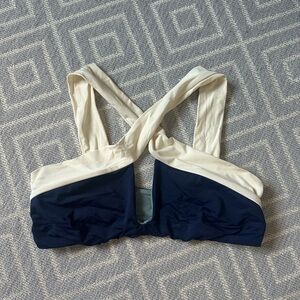 Ya Los Angeles Blue and White Racerback Bikini Top